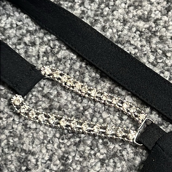 Zara Mini Black Dress with Sparkly Gem Straps Size Large NWT - Picture 5 of 7